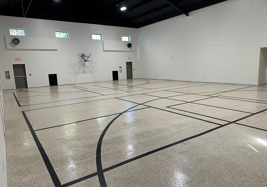 Basketball court striping in Bossier