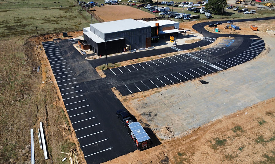 Parking lot striping in Stonewall