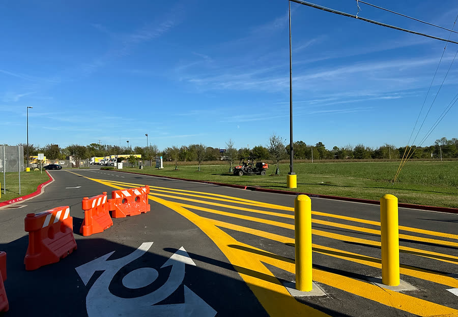Commercial parking lot striping in Shreveport, LA